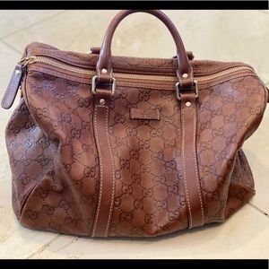 Gucci leather monogram satchel